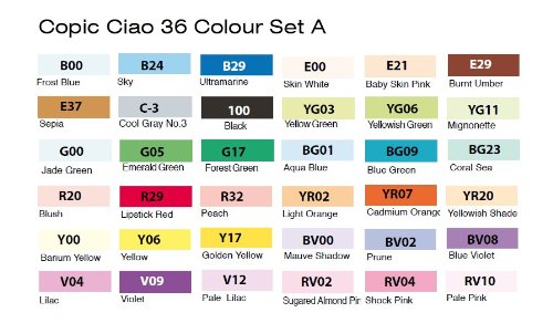 Copic Ciao Set of 36 Set A