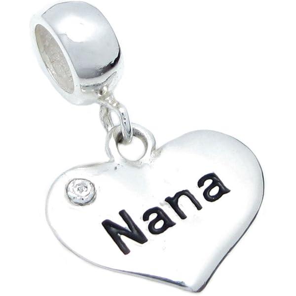 SOUKISS Grandma Heart Charm – 925 Sterling Silver, Dangle Style, Fits Pandora & Chamilia Bracelets