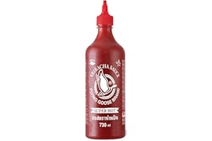 ‎FLYING GOOSE FLYING GOOSE Sriracha Chilisauce, mit extra Chili, sehr scharf, rote Kappe, sehr scharfe Würzsauce aus Thailand, 1 x 730 ml