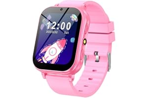 ABUBU SmartWatch para Niños y Niñas, Reloj Inteligente, Fasion, 3 a12 Años, 31 Juegos, Cámara, Grabadora, Calculadora, Despertador y HD Pantalla Táctil, Regalos para Niños y Niñas, Kids A18 (Rosa)