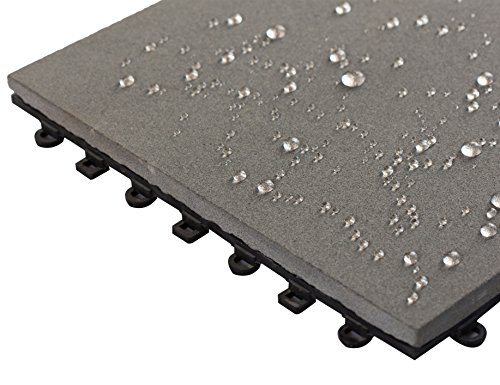 BodenMax® Sandstein Naturstein Click Bodenfliesen Set 30 x 30 cm Terrassenfliesen sand stone Terrassenplatte Stein Fliese anthrazit Klickfliesen grau (8 Stück) - 7