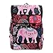 Produktbild Ahomy Schulranzen Bunte Elefanten Floral Wanderrucksack Cool Sport Rucksack Laptop Tasche Leichter Schulrucksack für Teenager Mädchen Jungen