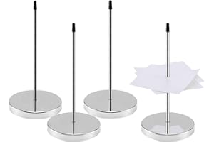 ZDNT 4 Pcs Zettelspießer,Bonspießer Zettelhalter,Kassenbon Halter,Memo Halter Spike,Papier Spike Halter mit Runde Basis für Beleg Note Papier Zettel (Silber)