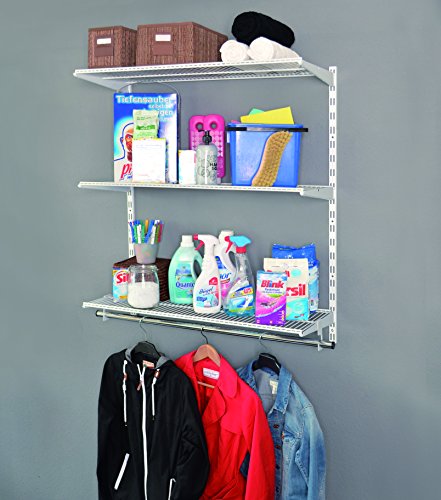 Element System Regalset Regalset HAPPY, Wandregal, Regallösung weiß für Waschküche, begehbarer Kleiderschrank oder Garderobe - 3