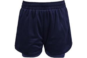 ATHLETIC SPORTSWEAR Kids 2-in-1 Football Shorts Boys Sports Active Fitness School PE Junior Premium Athletic Training Gym Running Hyper Shorts