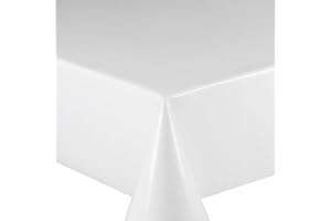 ‎DECOHOMETEXTIL Wachstuch Wachstischdecke Tischdecke Gartentischdecke Glatt Uni Weiß Breite & Länge wählbar 100 x 100 cm Eckig abwaschbar
