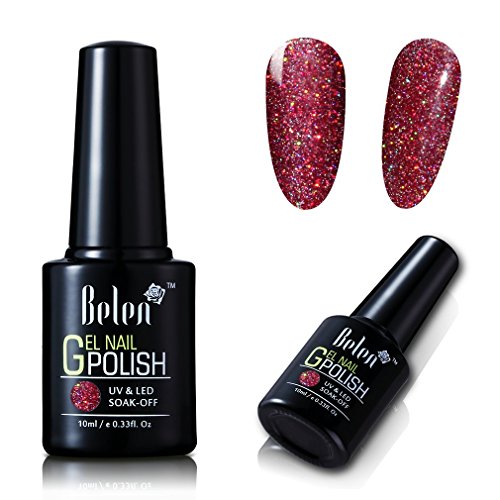 Belen UV Nagellack Nail Art Polish Soak Off Bunte Glitzer Effekt Farblack 1x10ML