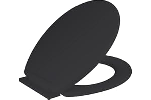 RAM ONLINE Ram® Black Soft Close Toilet Seat with Adjustable Hinges LOO Toilet Seat Quick Release Easy Clean Bathroom Toilet Seat Black