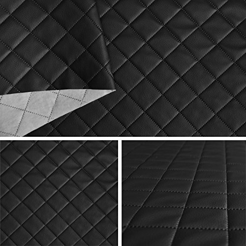 Kunstleder PVC gesteppt kaschiert 5x5cm Farbe: Schwarz T191 10