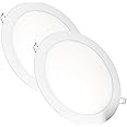 JANDEI - Pack 2 x Recessed LED Downlights, 18W, 1440 Lumen, Round Shape, Recessed Hole Ø 200- Ø 205 mm, Extra-Flat 13 mm Depth, Light Color Cold White 6000K, Transformer Included