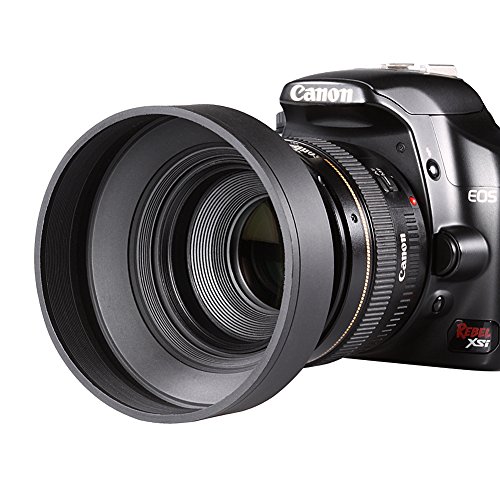 Neewer 58mm Caoutchouc Pliable Pare-soleil pour Canon EOS 700D 650D 600D 550D 500D 450D 400D 350D 300D 1100D 100D 60D  Rebel  T5i T4i T3i T3 T2i T1i XT XTi XSi SL1  Nikon D3300 D3200 D3100 D3000 D5200 D5100 D5000  Pentax  Sony  Sigma et d Autres Objectif 58mm
