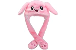 TheStriven Chapeau de Lapin Qui Bouge Les Oreilles Chapeau de Lapin Oreille en Mouvement Oreilles de Lapin Airbag Mobile Bonnet à Oreilles Mobiles Chapeau de Fête Amusant avec Oreilles Mobiles