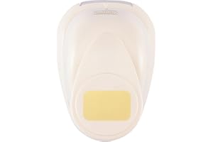 Vaessen Creative Perforadora Rectángulo, 2,5 cm, 1 Unidad, hasta 160g, para Manualidades y Scrapbooking, Metal, Blanco y Rosa, medium
