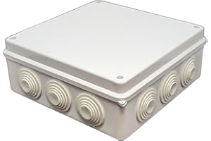 ‎LUMONIC Lumonic Verteilerdose weiß 200x200x80mm mit 12 Öffnungen I Abzweigdose Aufputz - IP65 I Verbindungsdose, Klemmdose, Abzweigkasten für Innen & Außen