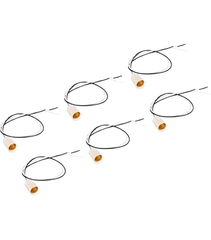 PATIKIL E12 Luce Lampada Presa, 6pz Candele Candelebro Presa Avvitabile Lampadine Base Lampada Supporto con 11.8 Filo Conduttori, Bianco