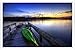 Produktbild Metall Poster Blechschilderplatte Blechschild Plakat Boat Pier Coast Overturned Green Evening 60123 Retro Weinlese Kunstdrucke by hamgaacaan (20x30cm)