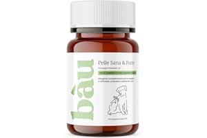 BÀU Bau Cosmesi Integratore Prurito Cane, Rimedi Anti-Prurito Pelle Sana, Ideale se il tuo Cane si Lecca le Zampe per Allergie o Dermatite, Supporto Sistema Immunitario con Ingredienti Naturali - 60 Cps