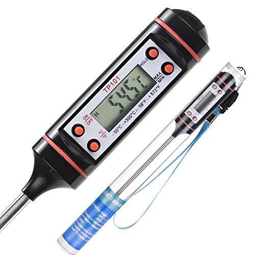 VonShef Digitales Kochthermometer Einstichthermometer Küchenthermometer für Speisen-Fleisch-Grill