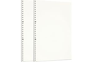 Zelten Confezione da 2 fogli A4, 90 fogli/180 pagine, fogli vuoti, fogli di carta perforata, per raccoglitore a 30 fori, organizer personale, quaderno, ricaricabile, confezione da 2