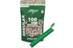 PURIZE Filtre à charbon actif de 9 mm - Taille normale - Avec tube à joint et 5 autocollant - Quantité et couleur au choix (50 x à 420 x) (AllColour, 100)