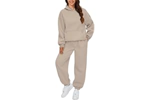 Generico Tuta Donna Completa Invernale Sportiva 2 Pezzi Tute Casa Cotone Completo Palestra Felpata Tuta Ginnastica in Pile Vello Foderato Felpa Cappuccio e Pantaloni