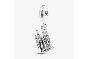 PANDORA Ornamento Sagrada Familia Sterling Silver Dangle with Clear Cubic Zirconia 792709C01 Marca, Talla única, Metallo, Nessuna pietra preziosa