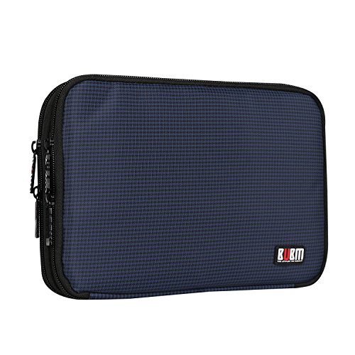 BUBM Reisetasche Praktische Handtasche mit Doppelschicht Tasche Organisator/elektronisches Zubehör wie Ipad Mini (die mittlere Größe, Dunkelblau) - 2