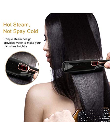 Infrared Straight Hair Comb Negative Ion Hair Straightener Does Not Hurt Hair Straight Clip  Constant Temperature  Wet And Dry 2 In 1  LED Liquid Crystal Temperature Display  Tourmaline Ceramic Coating Knob