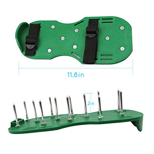 Rasen-Belüftungs-Schuh-Garten-Spikes-Sandelholze mit Nylonschnallen und 2 Riemen für das Belüften Ihres Rasen oder des Yards - 6