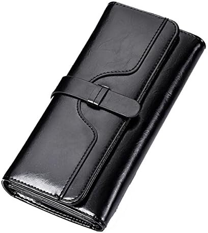 Jiaqing Wallet Ladies Large Capacity Multi-card Position Big Notes Cross Section Square Wallet,Black-OneSize