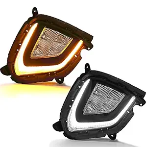 Kingsway DRL Led Lights + Fog Lamp with Indicator for Hyundai Creta (Model Year : 2018-2019)