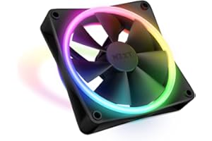 NZXT F120 RGB Duo - 120mm Dual-Sided RGB Fan – 20 Individually Addressable LEDs – Balanced Airflow and Static Pressure – Fluid Dynamic Bearing – PWM Control – Anti-Vibration Rubber Corners – Black