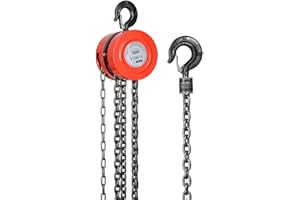 Palan Manuel à Chaine avec Crochet Robuste，Treuil a Chaine 1 Tonne DEWINNER，6 m de Levage max，Rouge