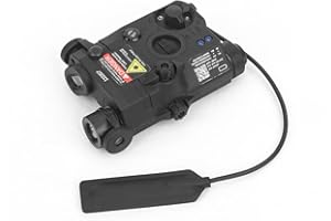 SBGJMY PEQ LA-5C flash scatola lampadina illuminazione bianca e funzione flash scatola batteria analogica con interruttore cuscinetto di pressione con sistema di traccia Picatinini da 20 mm (Nero)
