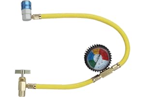 AIRCONTOPUP.COM Car Aircon Air Con Conditioning Recharge Gas Regas DIY Tool Hose Pipe With Gauge