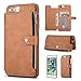 Produktbild Yobby Leder Reißverschluss Rückseite Brieftasche Hülle für iPhone 7 Plus, iPhone 8 Plus HandyHülle Schlank Vintage Braun mit Kartenfach Stoßfest SchutzHülle Stand Magnetisch Schale