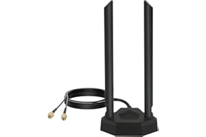 Nelawya Antena WiFi de doble banda 8 dBi 2,4 GHz 5 GHz 5,8 GHz RP-SMA adaptador magnético antena interior compatible con tarjeta de cámara de seguridad WLAN PCI Wireless Router Bluetooth TP-Link Dlink
