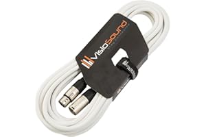 VisioSound Male to Female XLR Mic Lead/Balanced Microphone/Mic Patch Cable / 7 Colours 6m White