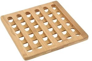 Galvog® Bamboo Trivet Mat/Stands | Assorted Hot Dishes/Pot/Bowl/Teapot/Plate Holders | Protector Pads for Kitchen Work Top, Table & Countertop (Square)