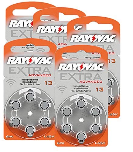 Rayovac Pilas de Pilas 13 Extra Advanced 1,45 V 310 mAh, 5 x 6 Pack de Ahorro