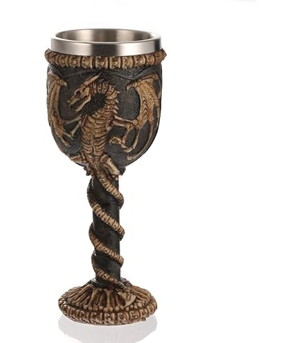 OTARTU Calice Da Vino In Acciaio Inox Con Occhio Del Drago, Calice, Dungeons And Drons, Drago Medievale, 210 Ml, Regalo Da Uomo (occhi Blu - 10