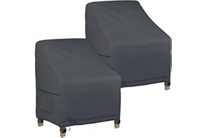 LPQKCcY Housse de Chaise de Jardin 2 pièces, Housse pour Fauteuil 89x97x74cm, Housse de Protection pour chaises Extérieur, Tissu Oxford 600D Imperméable, bâche pour chaises de Balcon (Gris foncé)