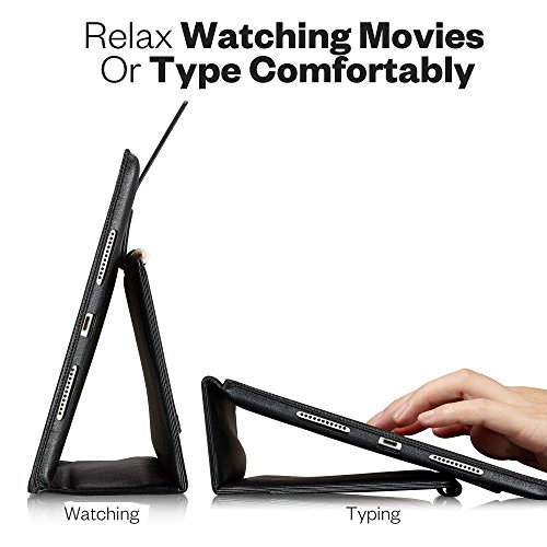 KAVAJ iPad Pro 10.5″ Hülle Echtleder Case „London“ für Apple iPad Pro 10,5 Zoll (2017) Schwarz aus echtem Leder mit Stand und Auto Schlaf/Aufwachenen Funktion. Dünnes Smart Cover Schutzhülle Tasche - 4