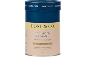 DOSE & CO. Dose & Co Dairy-Free Vanilla Collagen Creamer – 340g | Premium Collagen for Skin, Hair & Nails | Smooth Coffee Creamer | Sugar-Free & Gluten-Free