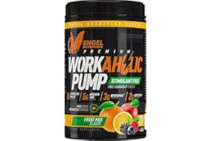 ENGEL NUTRITION Workaholic Pump ohne Koffein | Koffeinfreier Trainingsbooster mit höchster Dosierung | Made in Germany - 660g (Fruit Mix)