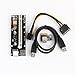 Produktbild 6pin Stromversorgung Bergbau Verlängerungslinie, ESAILQ PCI-E Express Powered Riser Card W / USB 3.0 Extender Kabel 1x to16x Monero (Schwarz)