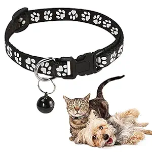 SR VISION Adjustable Length Cat Collar with Bell (Black)