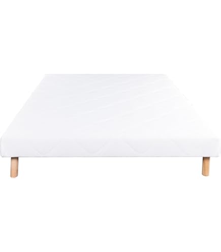 Sommier Tapissier Bouclette Beige 150x200 Cm - Structure Bois Massif, Livré Assemblé, Hauteur 35 Cm - 2