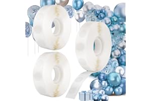 Balala 2 Rolls Balloon Glue Points, 600 Pcs Removable Adhesive Point Tape, Double Sided Dots Stickers for Scrapbooking, DIY, Gift, Craft, Wedding Decorative, Balloons Party(300/Roll)
