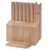 KUBB Wikinger-Spiel-Schach│ DAS SPIEL │ 100% Spielspaß – Bis zu 6 Mitspielern – Aus Kiefer-Holz inklusive Tragetasche - 5